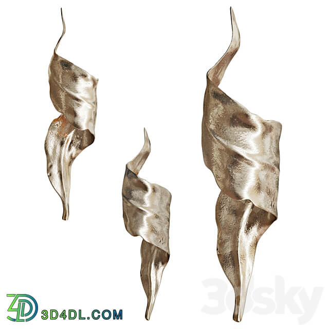 Golden wall sconce LEAF VetviStore