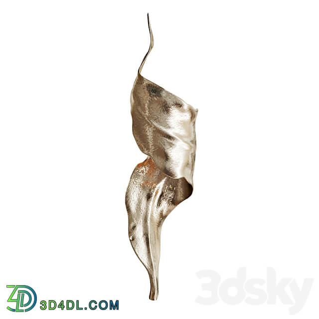 Golden wall sconce LEAF VetviStore