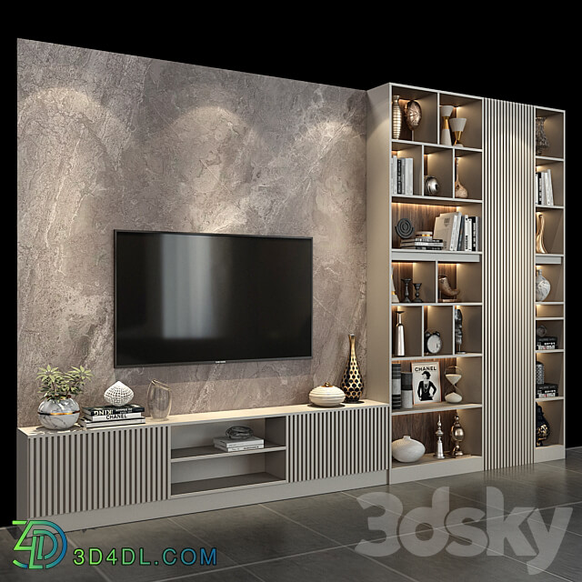 TV wall set 266 TV Wall 3D Models 3DSKY