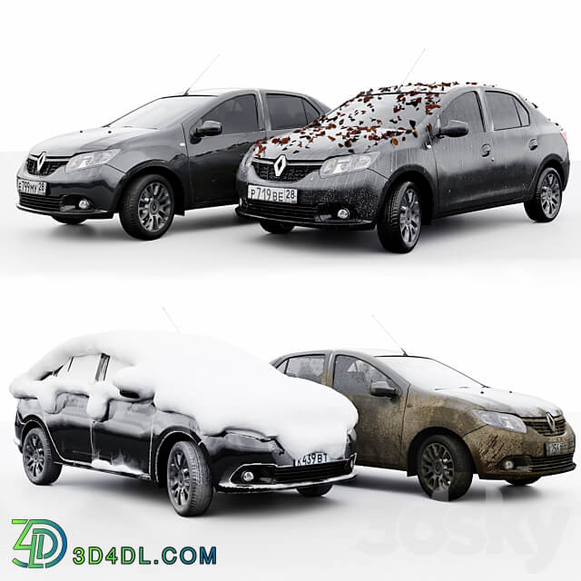 Renault Logan 2016 4 seasons 3D Models 3DSKY