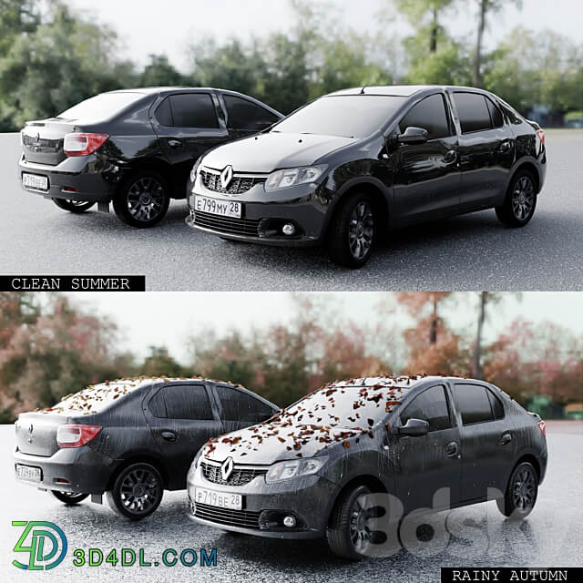 Renault Logan 2016 4 seasons 3D Models 3DSKY