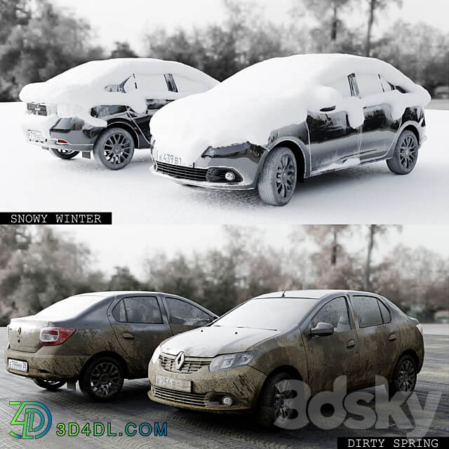 Renault Logan 2016 4 seasons 3D Models 3DSKY