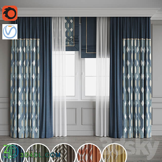 Set of curtains 102 3D Models