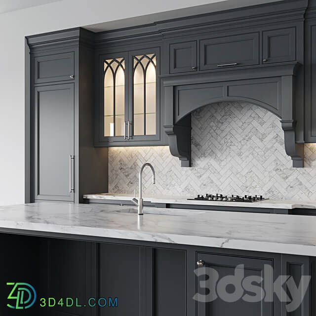 Classic kitchen 5 Kitchen 3D Models 3DSKY
