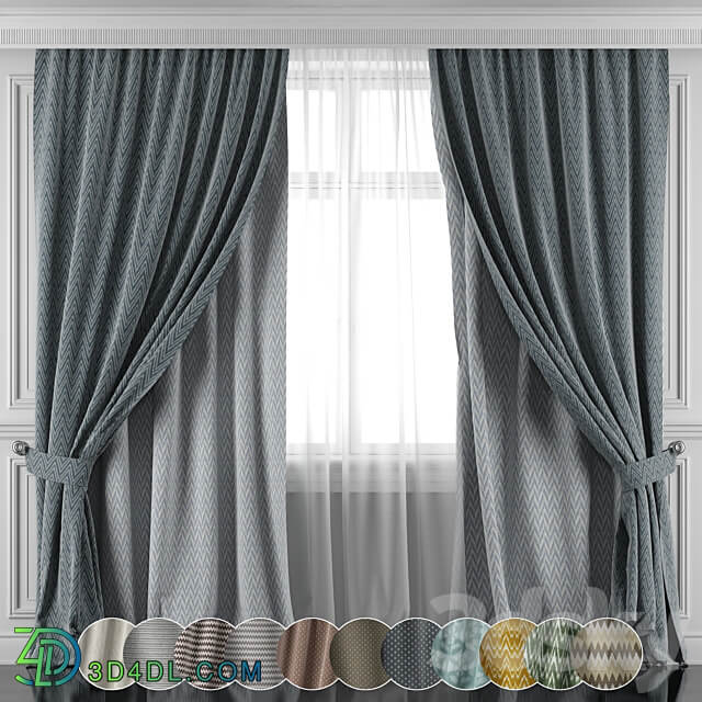 Set of curtains 450 455 3D Models 3DSKY