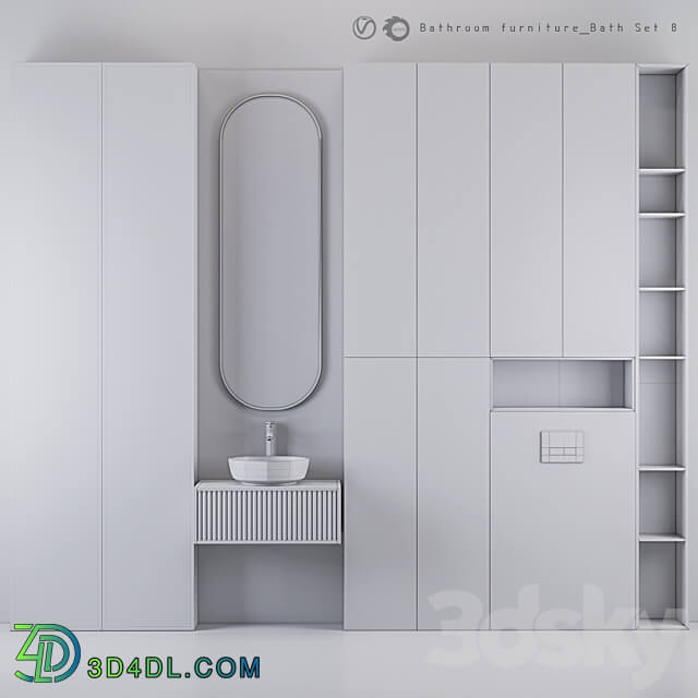 Bathroom Furniture Bath Set 8 3D Models 3DSKY