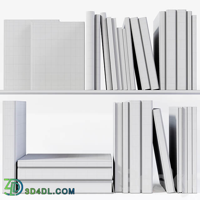 Book stack set 07 3D Models 3DSKY