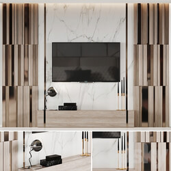 Wall panel with TV TV Wall 3D Models 3DSKY 