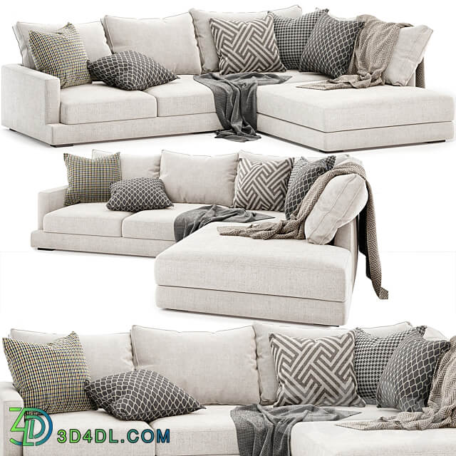 Tully sofa with chaise 3D Models 3DSKY