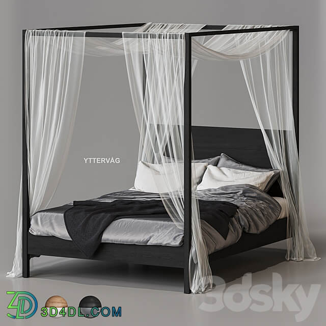 Ikea Yttervåg Four Poster Bed Bed 3D Models 3DSKY