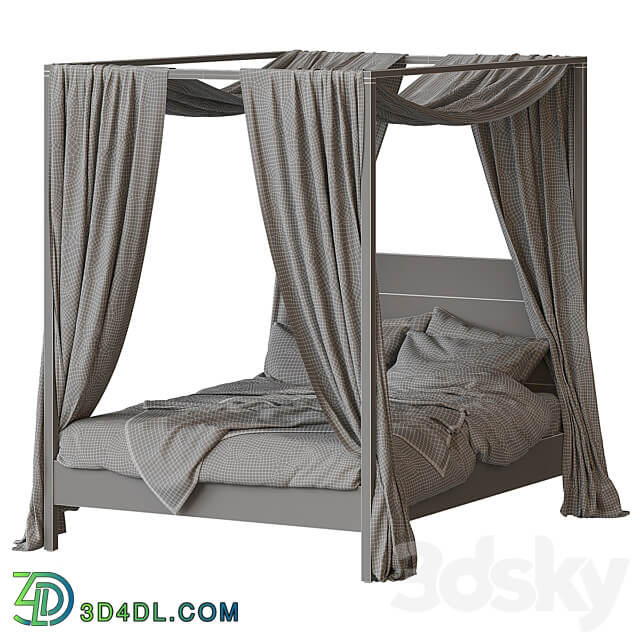 Ikea Yttervåg Four Poster Bed Bed 3D Models 3DSKY