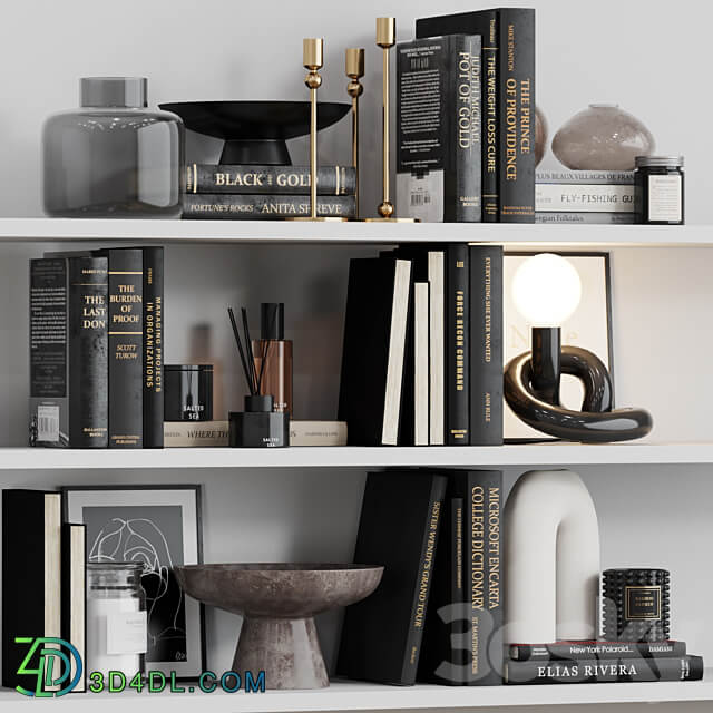Decor shelf set 18 H M 3D Models 3DSKY