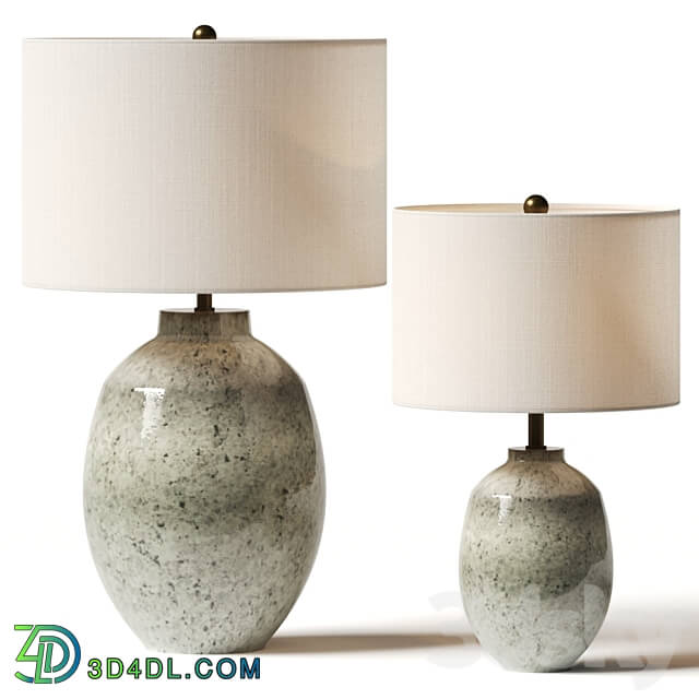 Pottery Barn Ezra Ceramic Table Lamps 3D Models 3DSKY