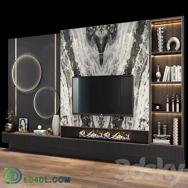 TV shelf 0475 TV Wall 3D Models 3DSKY