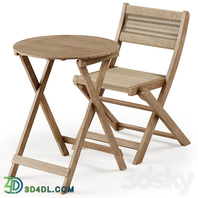 Bistro outdoor dining set Table Chair 3D Models 3DSKY