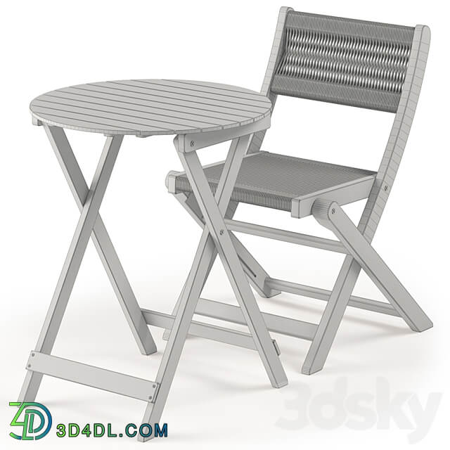 Bistro outdoor dining set Table Chair 3D Models 3DSKY