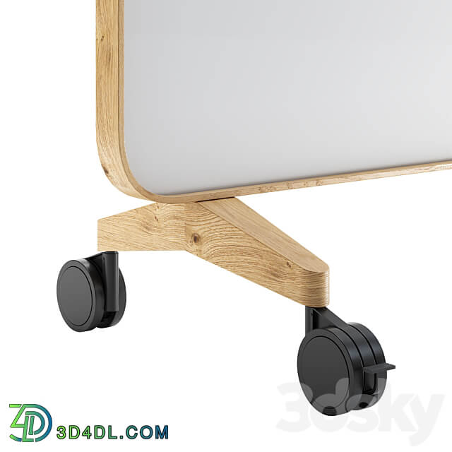 Lintex Frame Mobile double sided glassboard with a bentwood frame Office furniture 3D Models 3DSKY