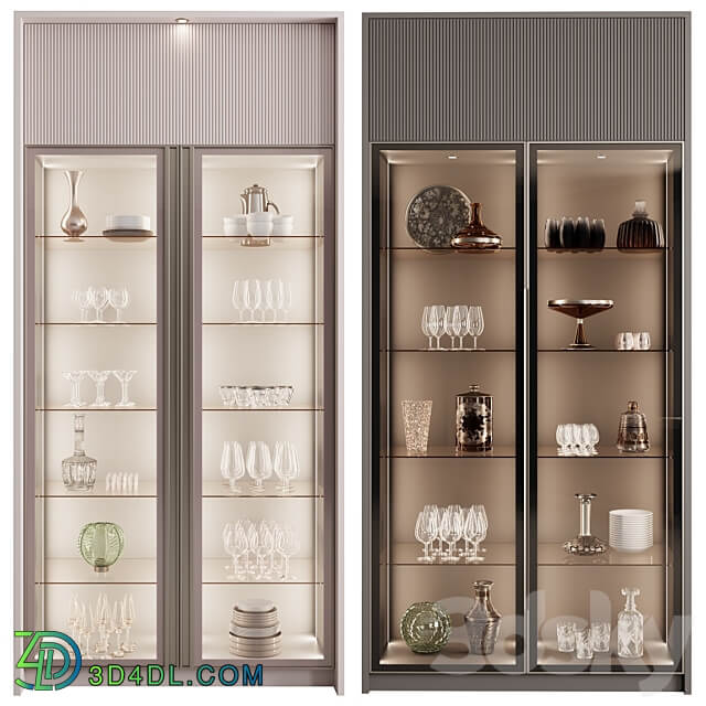 Сupboard with dishes My Design VRay 11 Wardrobe Display cabinets 3D Models 3DSKY