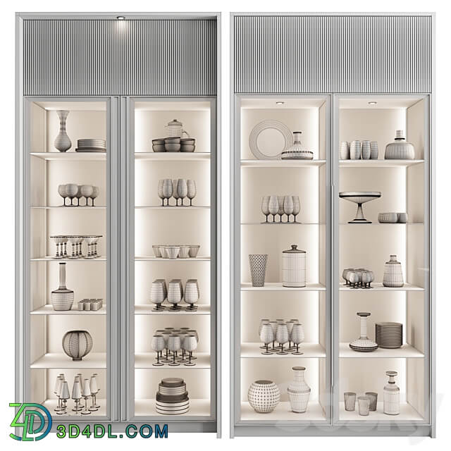 Сupboard with dishes My Design VRay 11 Wardrobe Display cabinets 3D Models 3DSKY