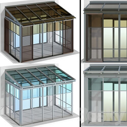 Metal glazed veranda terrace 3D Models 3DSKY 