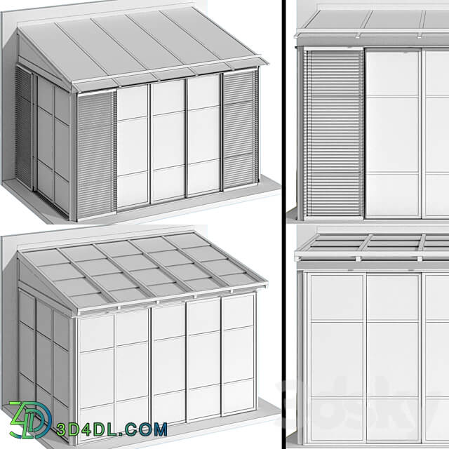 Metal glazed veranda terrace 3D Models 3DSKY