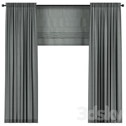 Curtains with roman 3D Models 3DSKY 