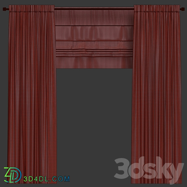 Curtains with roman 3D Models 3DSKY