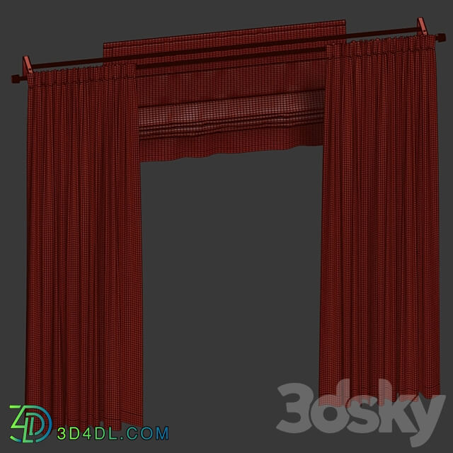 Curtains with roman 3D Models 3DSKY