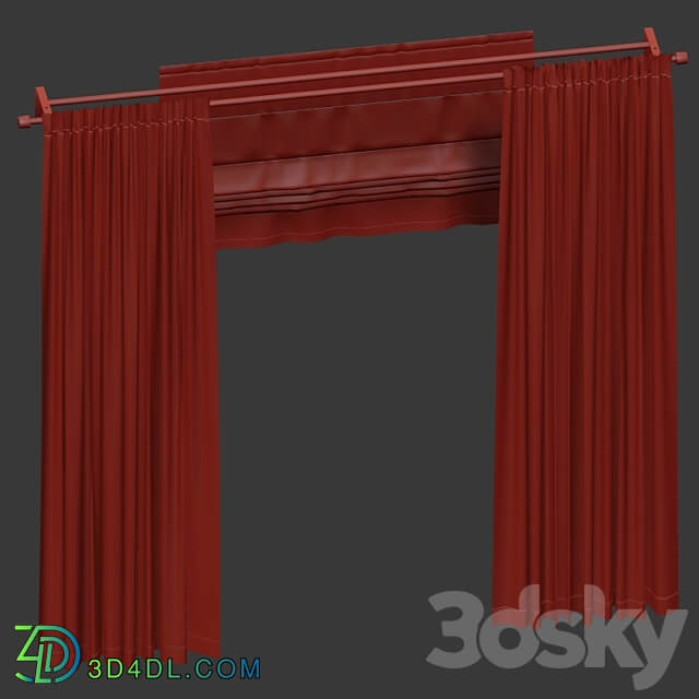 Curtains with roman 3D Models 3DSKY