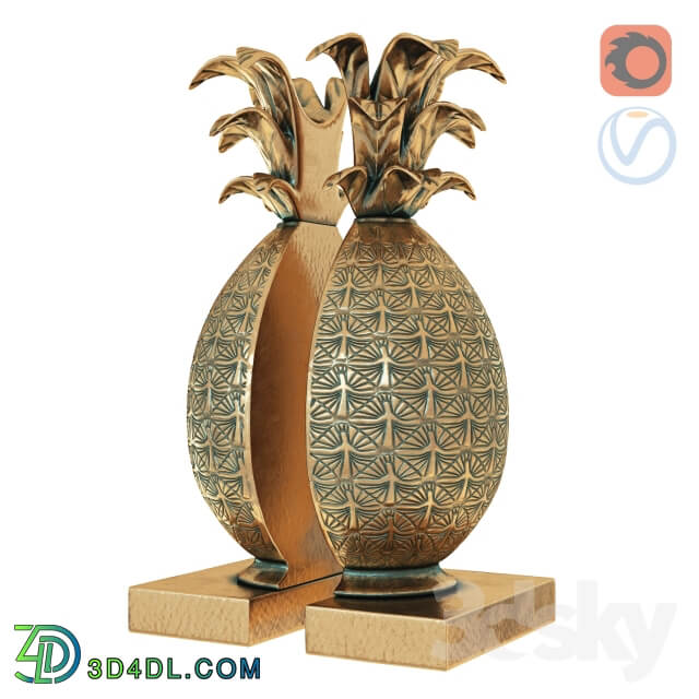 Other decorative objects Pineapple Book Ends Brass