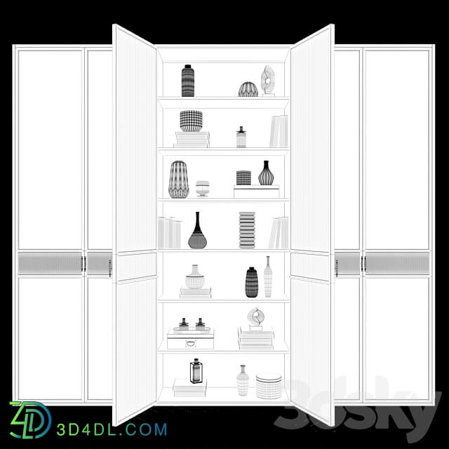 Art Deco style wardrobe 13 Wardrobe Display cabinets 3D Models 3DSKY