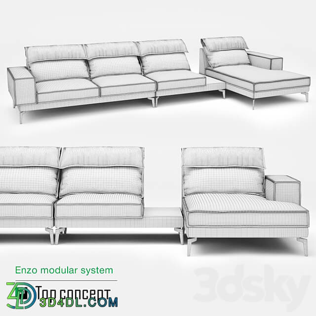 Enzo sofa modular system 3D Models 3DSKY