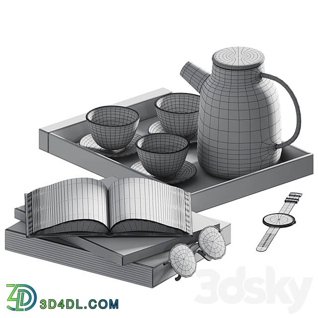 Decorative set for a coffee table 5 3D Models 3DSKY