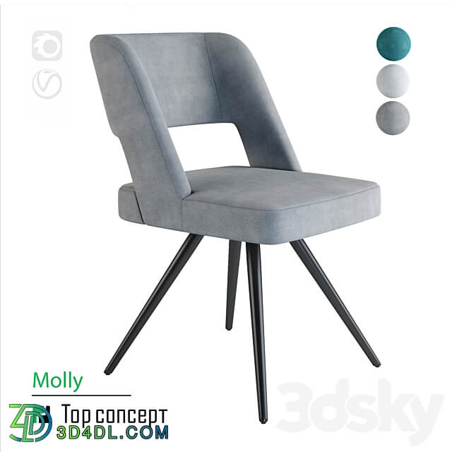 Semi bar chair Molly 3D Models 3DSKY