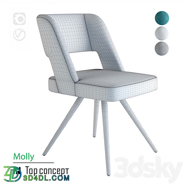 Semi bar chair Molly 3D Models 3DSKY