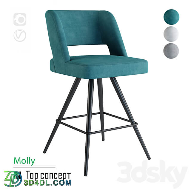 Semi bar chair Molly 3D Models 3DSKY