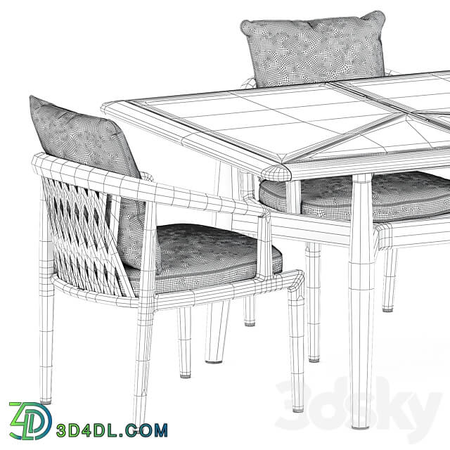 Secret garden chair and Table by Poltrona Frau Table Chair 3D Models 3DSKY
