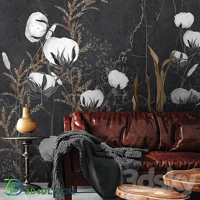 Designer wallpaper HERBARIUM pack 5 3D Models 3DSKY