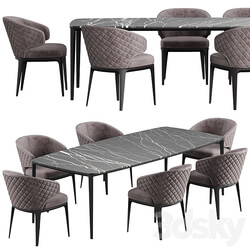 ATOM Chair Poliform HENRY Table Table Chair 3D Models 3DSKY 