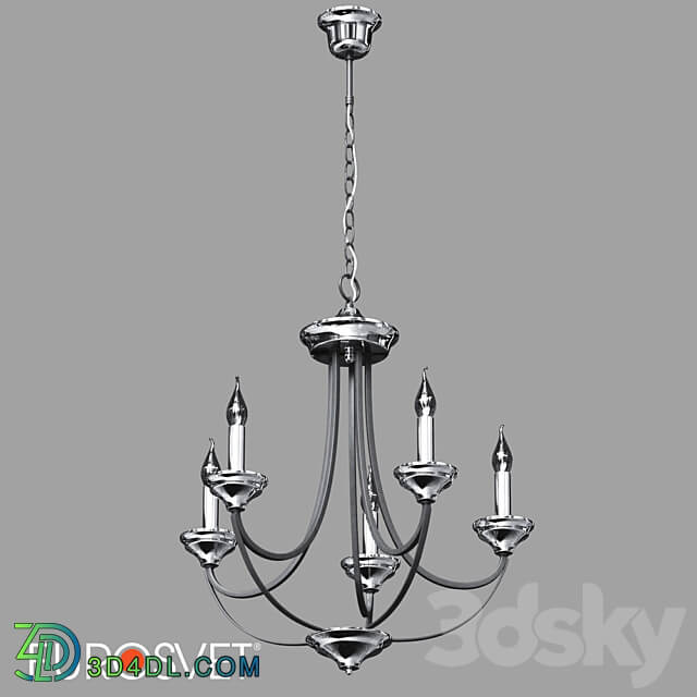 OM Hanging chandelier Eurosvet 60098 5 chrome Lazzaro Pendant light 3D Models