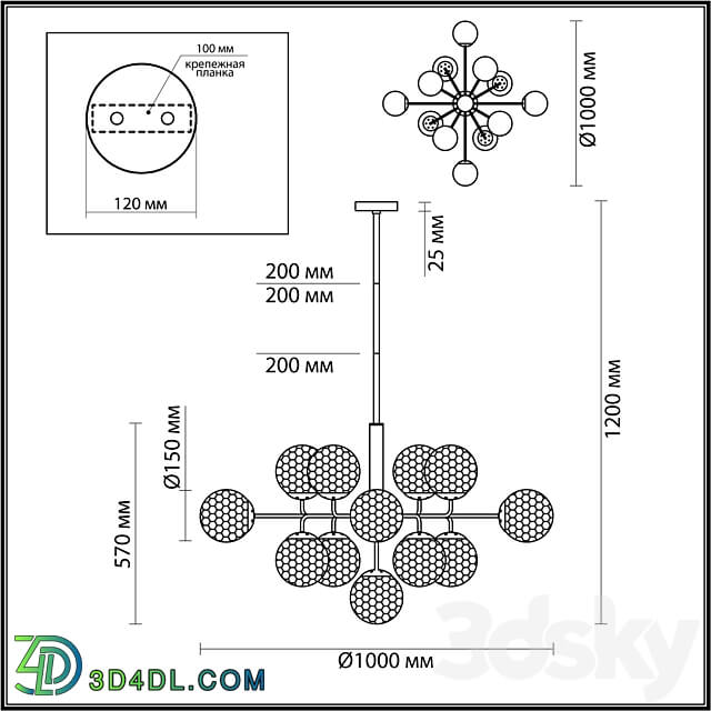 Odeon Light 4982 13 VERASA Pendant light 3D Models