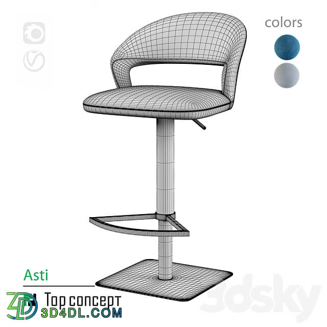 Bar chair Asti 3D Models