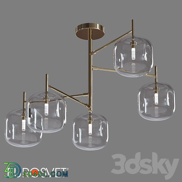 OM Ceiling chandelier Eurosvet 70128 5 Jar Ceiling lamp 3D Models