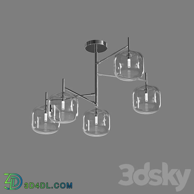 OM Ceiling chandelier Eurosvet 70128 5 Jar Ceiling lamp 3D Models