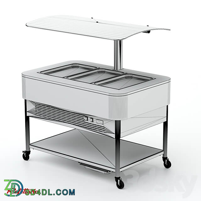 Salad bar refrigerated for GN 1 1 gastronorm containers 3D Models