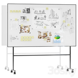 Whiteboard magnetic partition Lintex MONO Office furniture 3D Models 