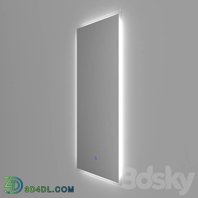 OM Rectangular mirror with right angles Soars with illumination and matte edging 3D Models