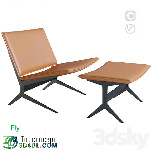 Armchair with ottoman Fly 3D Models