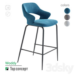 Semi bar chair Woddy 3D Models 