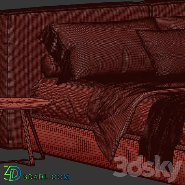 Flann by Ditre Italia Bed 3D Models